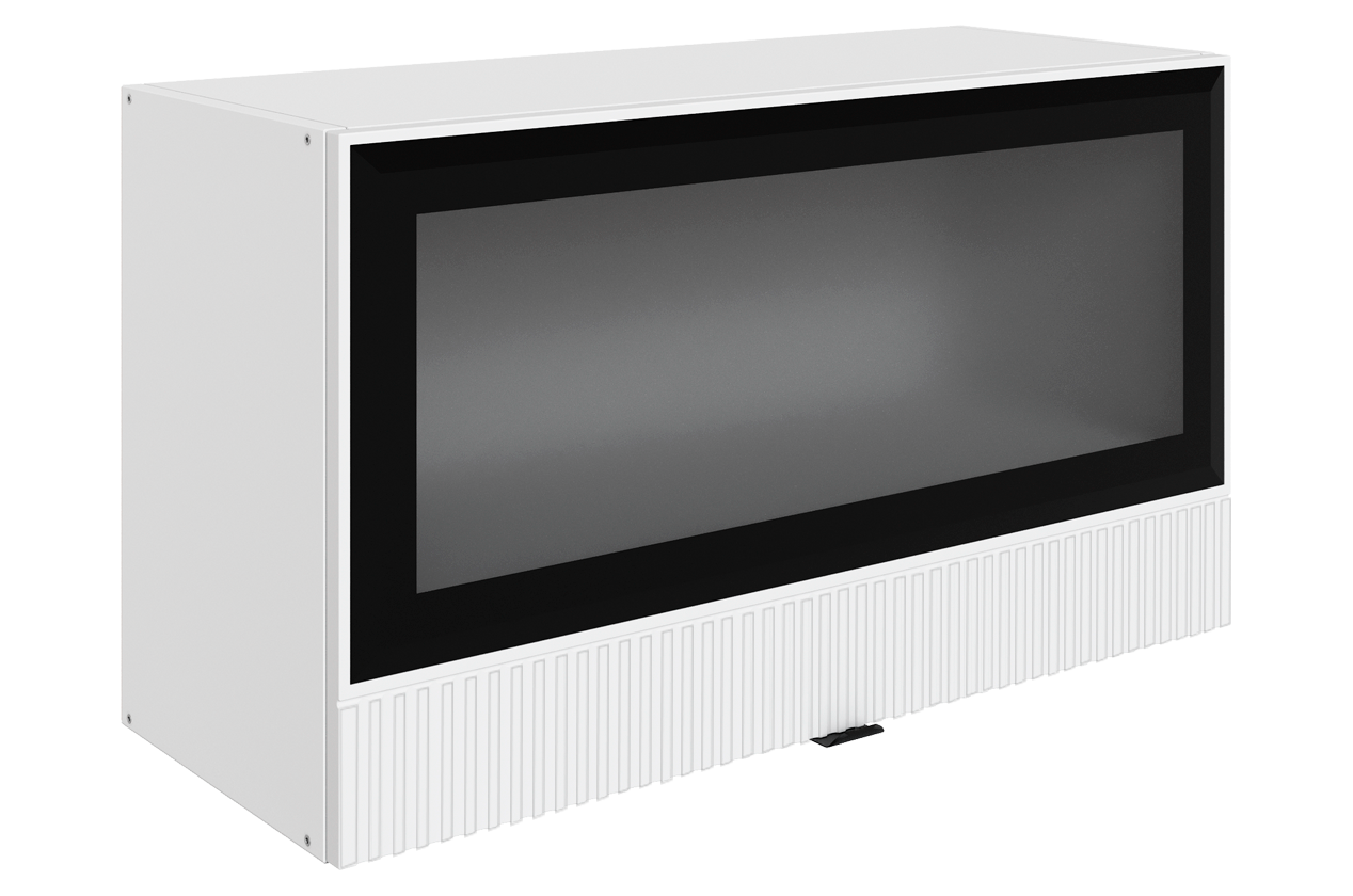 Бариста Шкаф навесной L800 Н450 (1 дв. рам.) (белый/милк матовый)