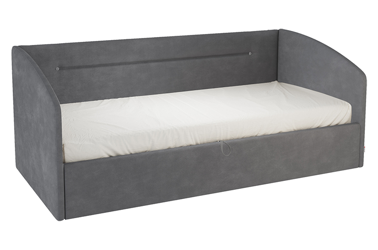 Кровать с подъемным механизмом Альба (Софа) 90х200 см (графит (велюр))