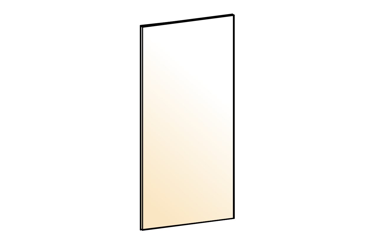 Яна Дверь (Декор) L297 Шкаф навесной (пудровый металлик)