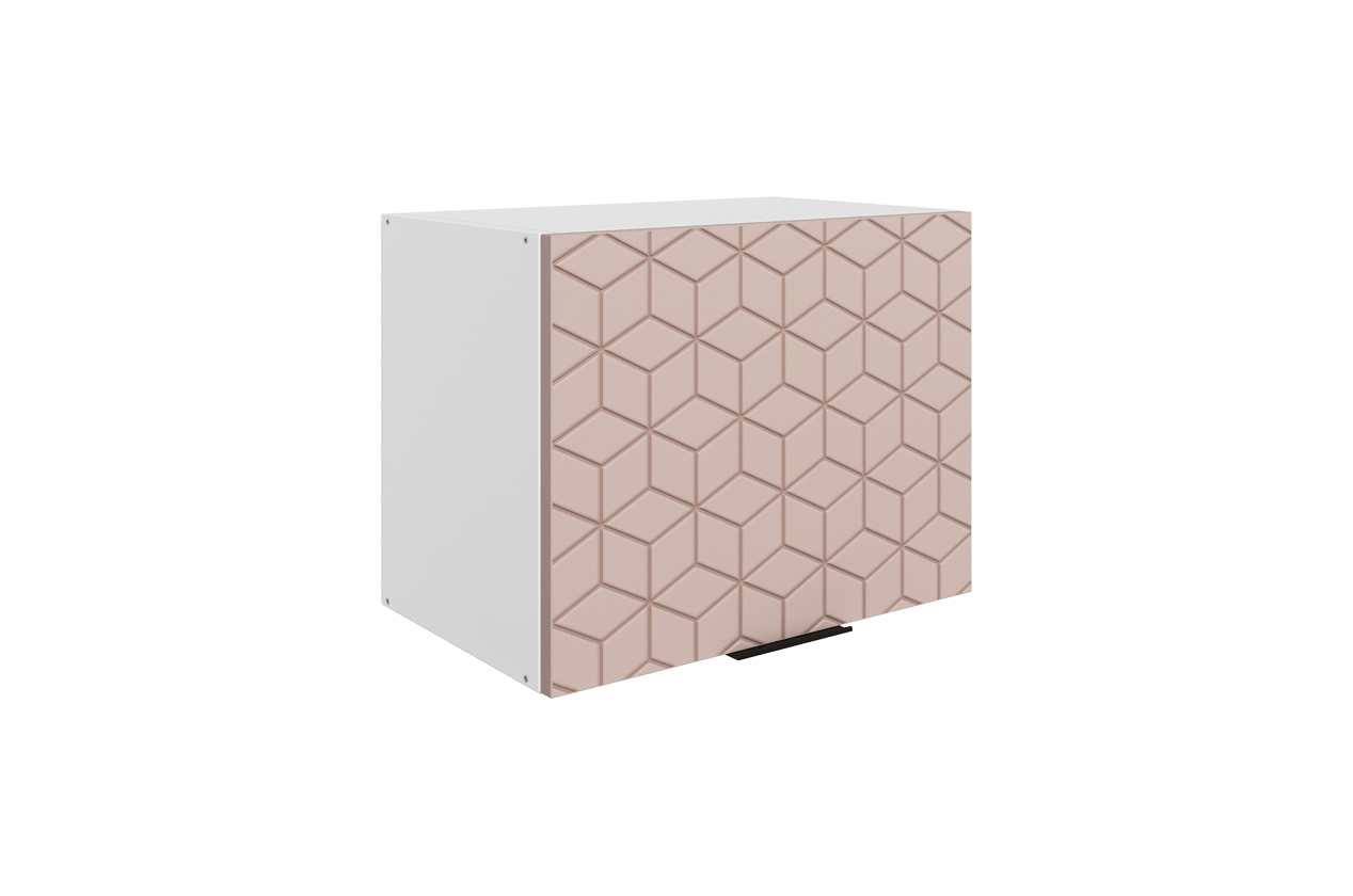 Стоун Шкаф навесной L500 H450 (1 дв. гл. гориз.) с фрезеровкой (белый/грей софттач)