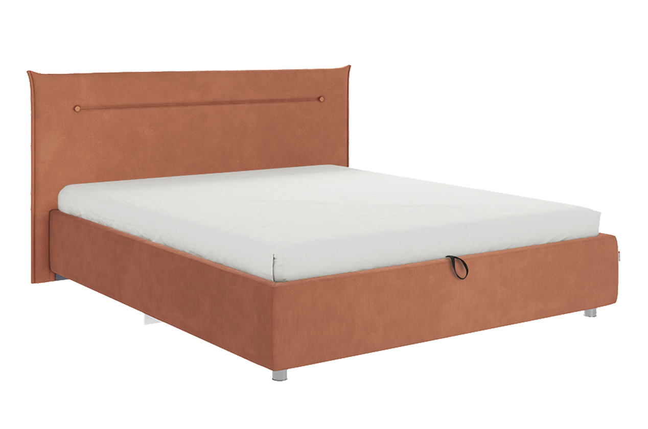 Кровать с подъемным механизмом Альба 160х200 см (персик (велюр))