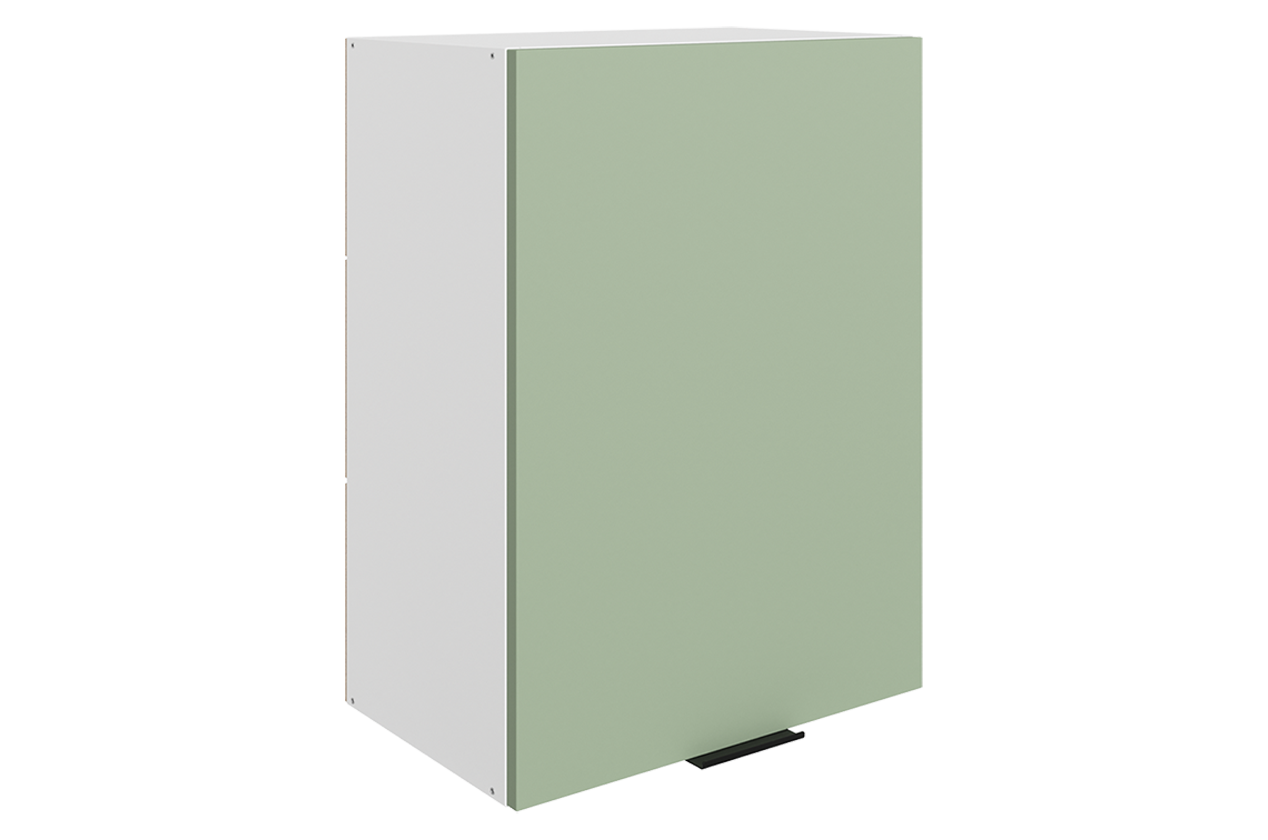 Стоун Шкаф навесной L500 Н720 (1 дв. гл.) (белый/полынь софттач)