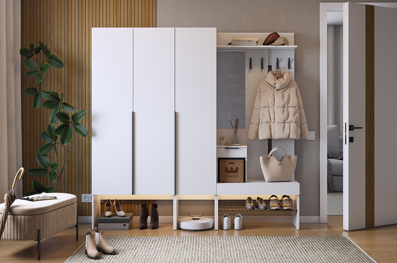 Прихожая "Баско К11" (белое дерево)