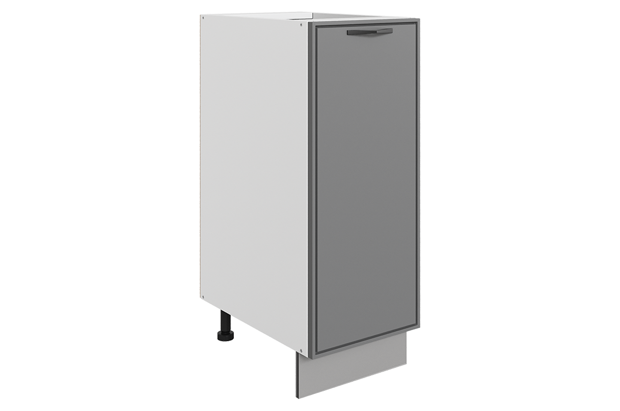 Монако Шкаф рабочий L300 (1 дв. гл.) (белый/графит матовый)