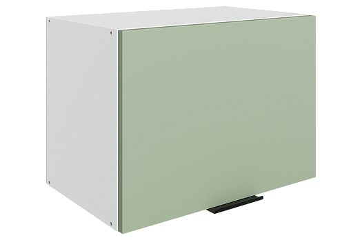 Стоун Шкаф навесной L500 Н360 (1 дв. гл.) (белый/полынь софттач)