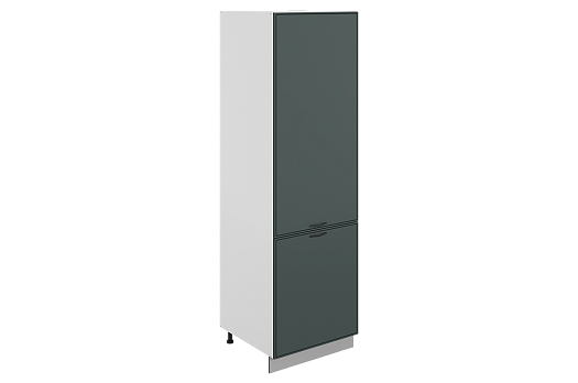 Монако Шкаф-пенал L600 под холодильник (2 дв. гл.) (белый/грин матовый)