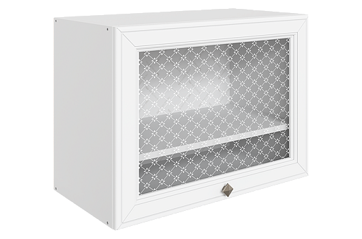 Мишель Шкаф навесной L600 Н450 (1 дв. рам. гориз.) (эмаль) (белый/белый)