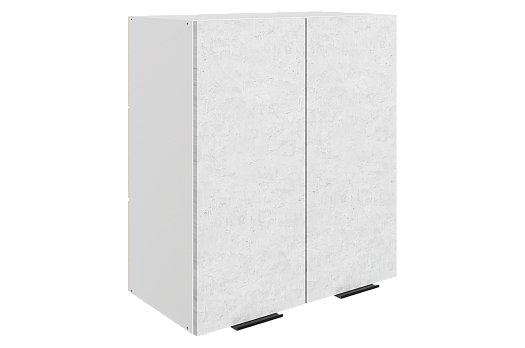 Стоун Шкаф навесной L600 Н720 (2 дв. гл.) (белый/белая скала)