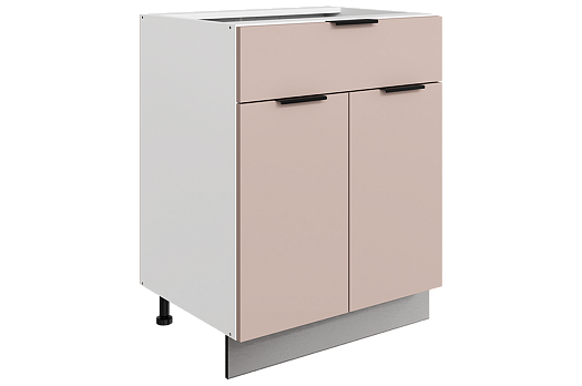 Стоун Шкаф рабочий L600 Старт (2 дв. гл. 1 ящ.) (белый/грей софттач)