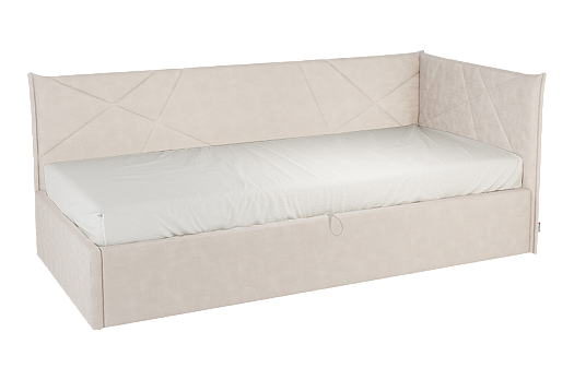 Кровать с подъемным механизмом Квест (Тахта) 90х200 см (крем (велюр))