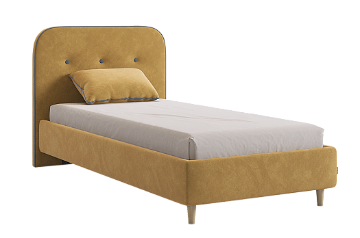 Кровать с основанием Лео 90х200 см (медовый (велюр)/графит (велюр))