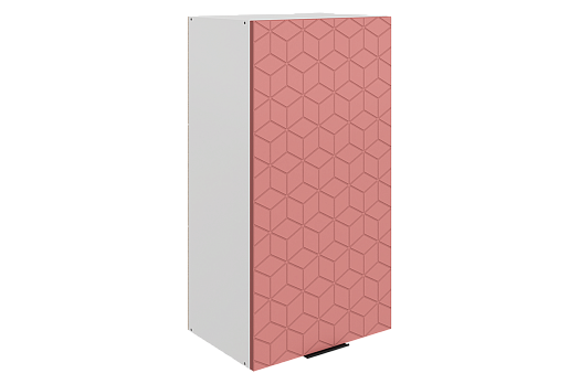 Стоун Шкаф навесной L450 Н900 (1 дв. гл.) с фрезеровкой (белый/берри софттач)