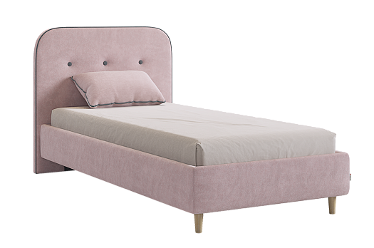 Кровать с основанием Лео 90х200 см (нежно-розовый (велюр)/графит (велюр))