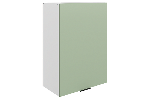 Стоун Шкаф навесной L600 Н900 (1 дв. гл.) (белый/полынь софттач)