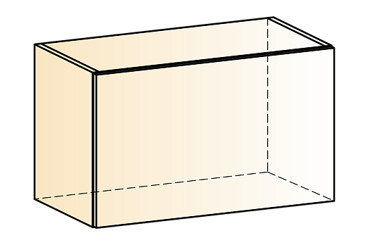 Бостон Шкаф навесной L600 Н360 (1 дв. гл.) (белый/графит глянец)
