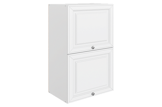 Мишель Шкаф навесной L500 H900 (2 дв. гл. гориз.) (эмаль) (белый/белый)