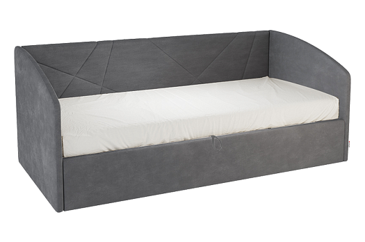 Кровать с подъемным механизмом Бест (Софа) 90х200 см (графит (велюр))