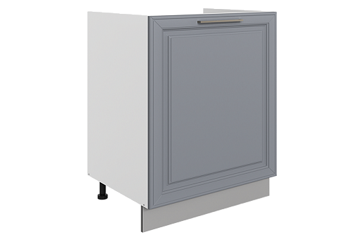 Мишель Шкаф рабочий под мойку L600 (1 дв. гл.) (эмаль) (белый/серый)