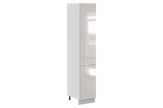Кристи Шкаф-пенал 2 L400 H2141 (2 дв. гл.) (эмаль) (белый/дымчатый глянец)