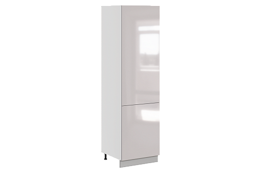 Кристи Шкаф-пенал 2 L600 H2141 (2 дв. гл.) (эмаль) (белый/дымчатый глянец)