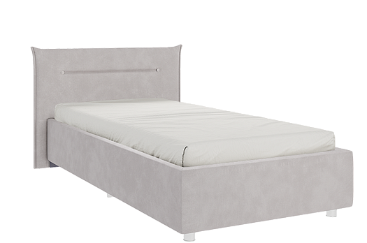 Кровать с основанием Альба 90х200 см (галька (велюр))