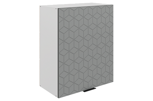 Стоун Шкаф навесной L600 Н720 (1 дв. гл.) с фрезеровкой (белый/оникс софттач)