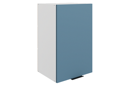 Стоун Шкаф навесной L400 Н720 (1 дв. гл.) (белый/изумруд софттач)