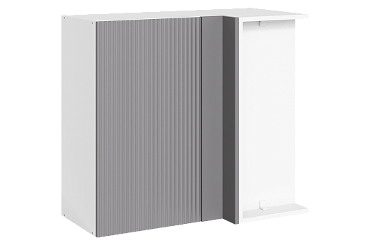 Стефани Шкаф навесной угл. L800х400 Н720 (1 дв. гл.) (эмаль) (белый/серый)