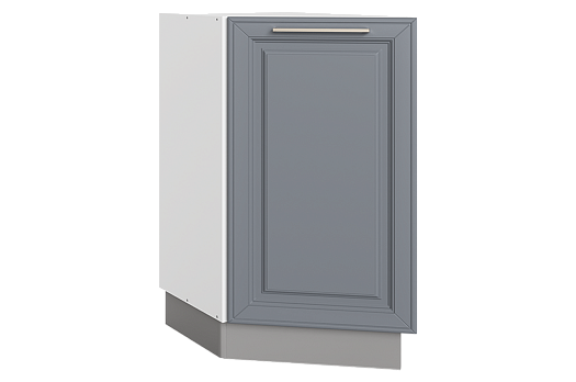 Мишель Шкаф рабочий концевой 45 гр. L300 (1 дв. гл.) (эмаль) (белый/серый)