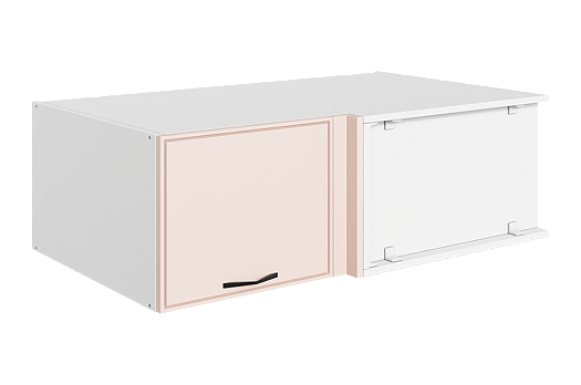 Монако Шкаф навесной антресоль угл. L1000х600 Н360 (1 дв. гориз.) (белый/айвори матовый)