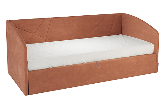 Кровать с подъемным механизмом Квест (Софа) 90х200 см (персик (велюр))