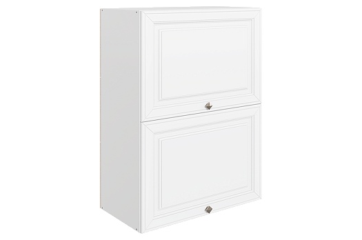 Мишель Шкаф навесной L600 Н900 (2 дв. гл. гориз.) (эмаль) (белый/белый)