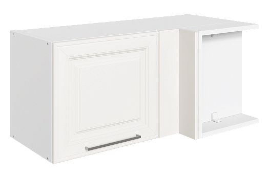 Мишель Шкаф навесной угл. L800х400 H360 (1 дв. гориз.) (эмаль) (белый/белый)