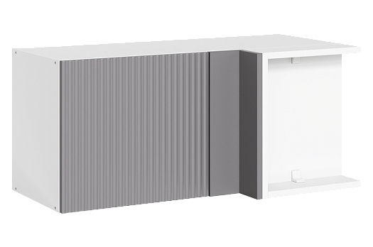 Стефани Шкаф навесной угл. L800х400 H360 (1 дв. гориз.) (эмаль) (белый/серый)