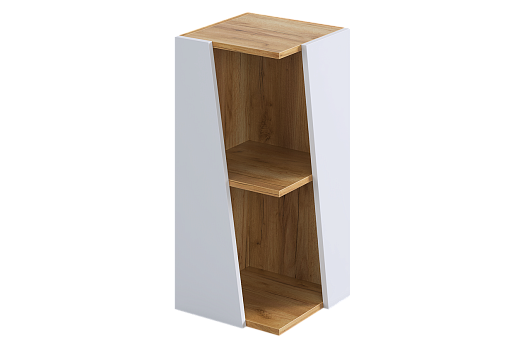 Стеллаж Зиг-заг (дуб крафт золотой/белое дерево)