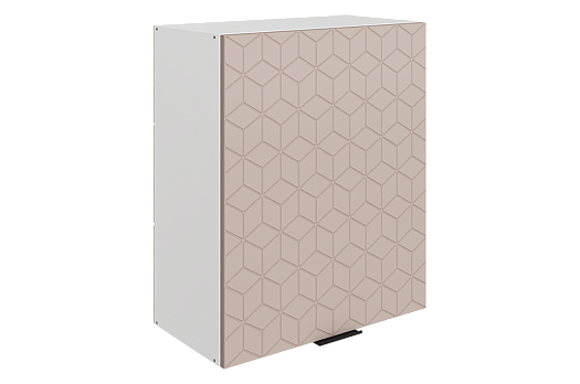 Стоун Шкаф навесной L600 Н720 (1 дв. гл.) с фрезеровкой (белый/грей софттач)