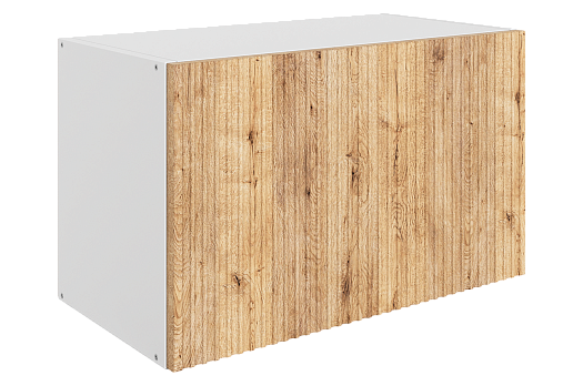 Марта Шкаф навесной L600 Н360 (1 дв. гл. гориз.) (белый/дуб европейский матовый)