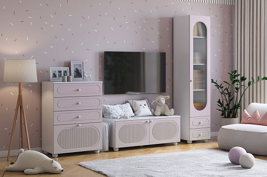 Гостиная "Милана К1" (белое дерево/сакура)