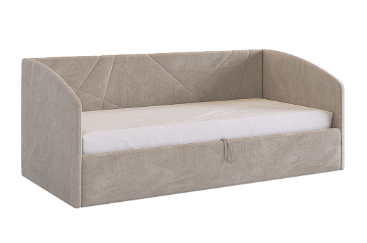 Кровать с подъемным механизмом Квест (Софа) 90х200 см (латте (велюр))