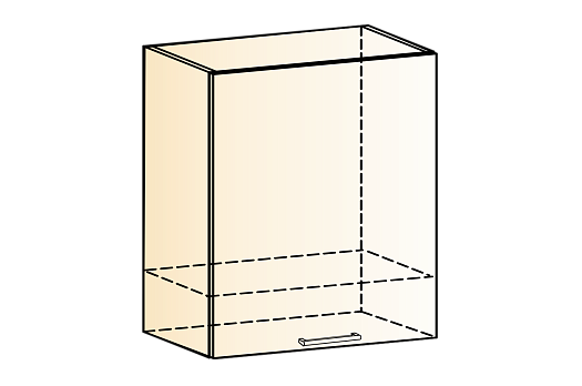 Яна Шкаф навесной под вытяжку L600 Н566 (1 дв. гл.) (белый/белый металлик)
