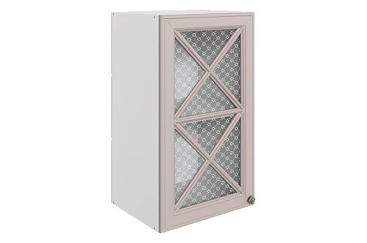 Мишель Шкаф навесной L400 Н720 (1 дв. крест.) (эмаль) (белый/кофейный)