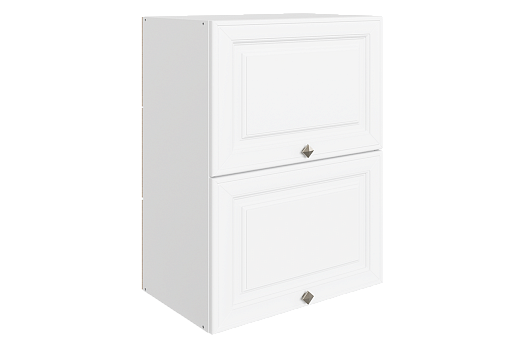 Мишель Шкаф навесной L500 Н720 (2 дв. гл.гориз.) (эмаль) (белый/белый)