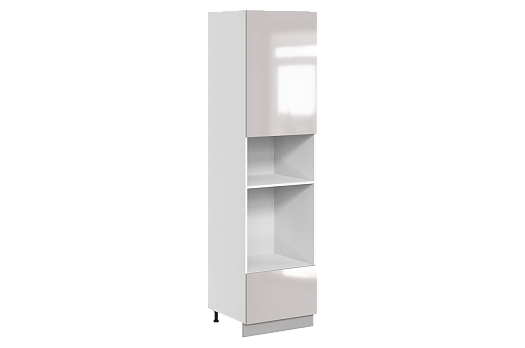 Кристи Шкаф-пенал 3 L600 H2321 Старт (1 дв. гл. 1 ящ.) (эмаль) (белый/дымчатый глянец)