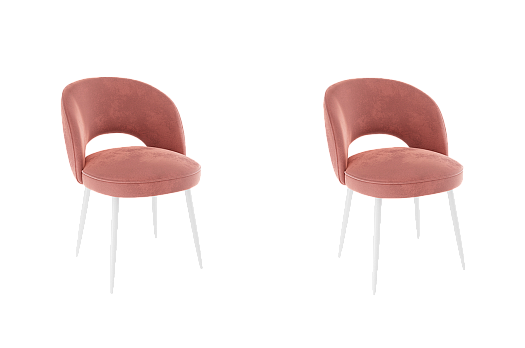 Набор стульев Моли (2 шт.) (роза (велюр)/белый)