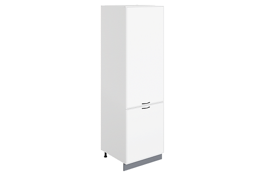 Монако Шкаф-пенал L600 под холодильник (2 дв. гл.) (белый/белый матовый)
