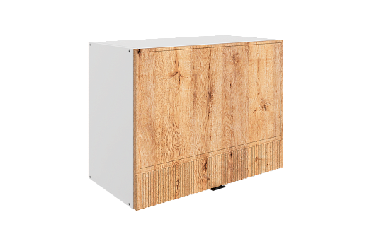 Бариста Шкаф навесной L600 Н450 (1 дв. гл. гориз.) (белый/дуб европейский матовый)