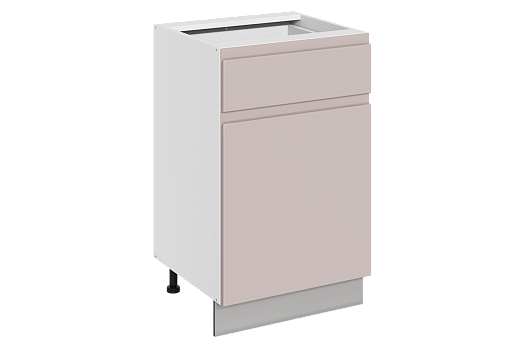 Фьюжн Шкаф рабочий L500 B500 Слим (1 дв.гл. 1 ящ.) (левый) (эмаль) (белый/кофейный)