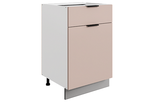 Стоун Шкаф рабочий L500 Старт (1 дв. гл. 1 ящ.) (белый/грей софттач)