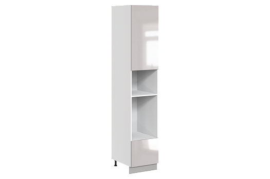 Кристи Шкаф-пенал 3 L450 H2321 Старт (1 дв. гл. 1 ящ.) (эмаль) (белый/дымчатый глянец)