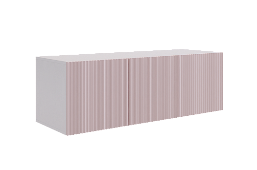 Зефир Антресоль трехдверная 119.01 (белое дерево/пудра розовая (эмаль))